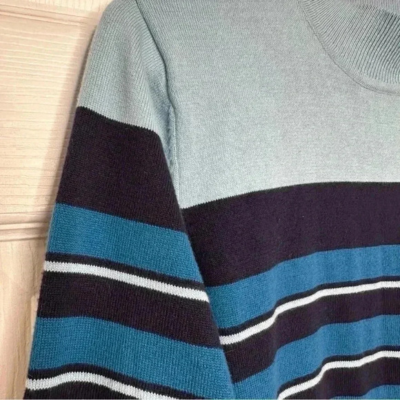 Northern Reflections Sweater Kick Neck Stripes Blue Size Extra  Large - Picture 5 of 16